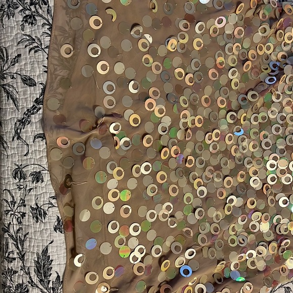 Sue Wong Gold Sequence Cocktail Dress - Picture 8 of 8